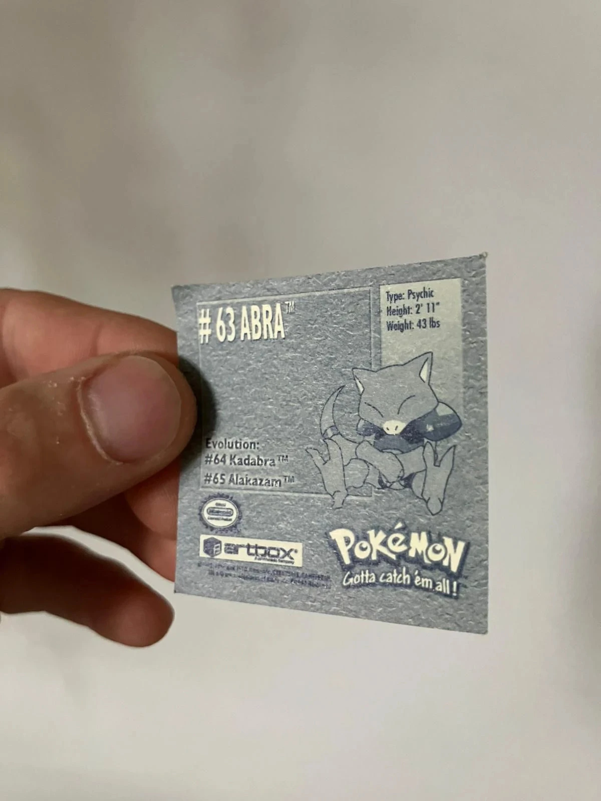 Stickers Abra - 63 - séries 1 Pokémon – photo 2